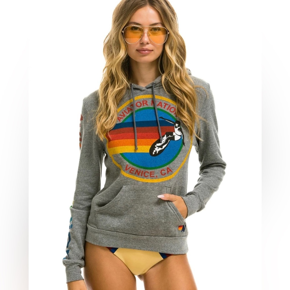 Aviator Nation Pullover Hoodie - heather grey